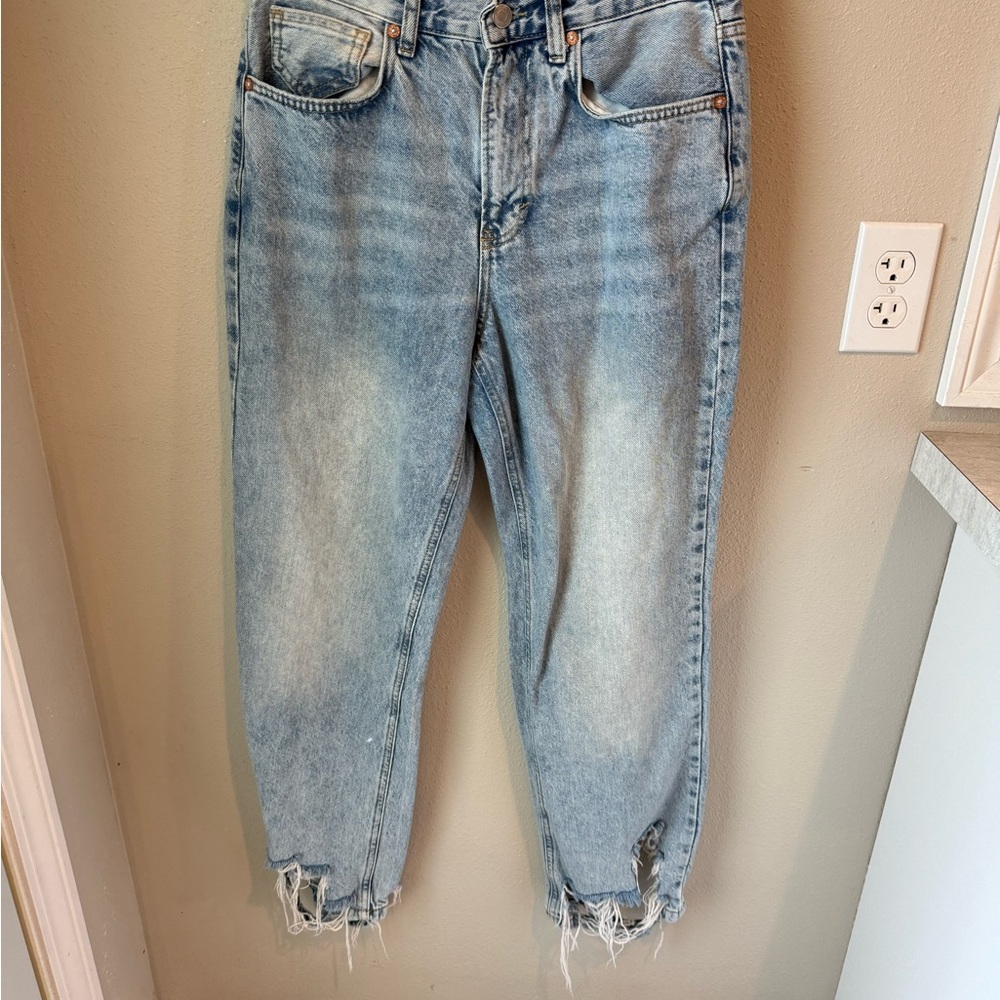 Free People Distressed Light Blue Jeans